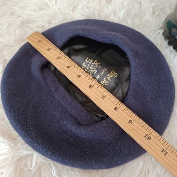 Vintage Veritable Basque Beret De Luxe RN 58584 Hat Vanezia 100% Wool Navy Blue - Picture 5 of 6